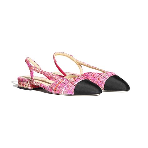 chanel pink tweed sandals|Chanel two tone flats.